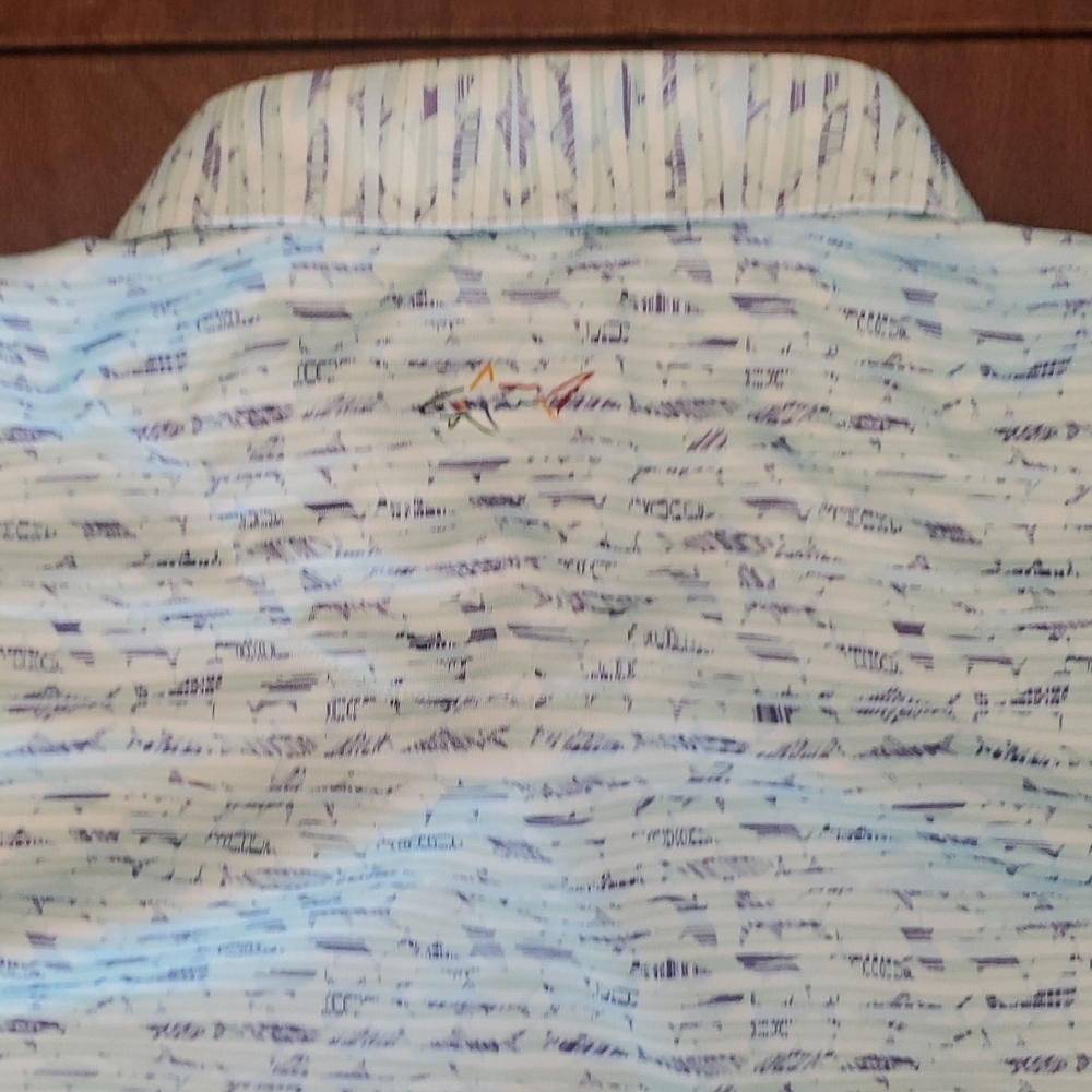 Greg Norman Collection Light Blue Patterned Polo - image 3